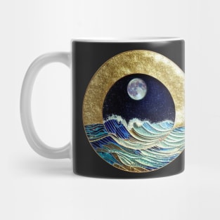 Full Moon Over Ocean Waves - Sea Life Mug